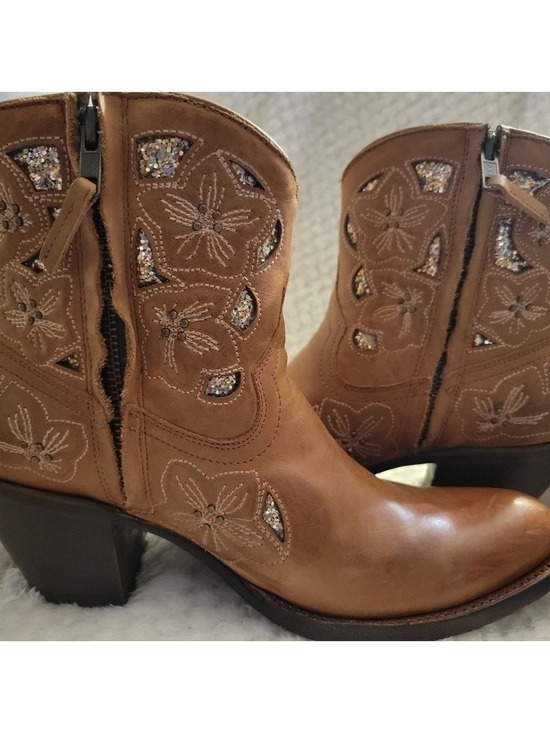 Shyanne Shoes - Shyanne Western Ankle Tan Bling Boots Size 9 Country Farm RODEO